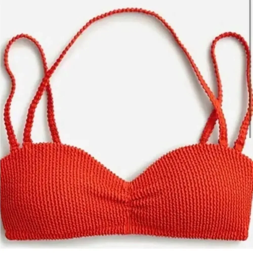 J. Crew Textured Convertible Scrunchie Sweetheart Bikini Top‎ Sz XXL NEW